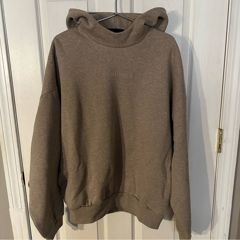 Essentials heather oatmeal hoodie size small